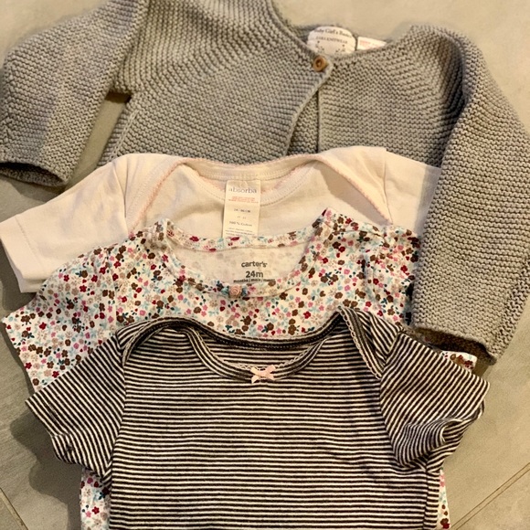 Set of 3 bodies + 1 grey cardigan from Baby Zara - Picture 1 of 1